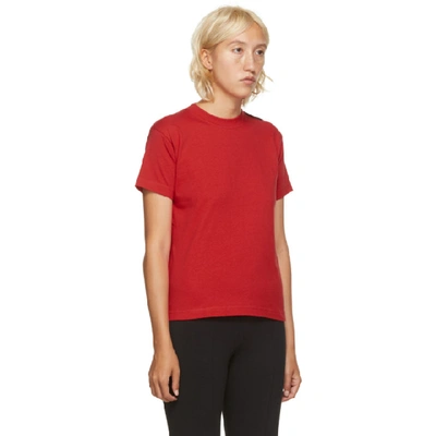 Shop Balenciaga Red Logo Tab T-shirt In 6400 Red