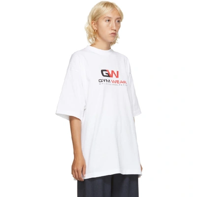 Shop Balenciaga White Gym Wear T-shirt In 9000 White