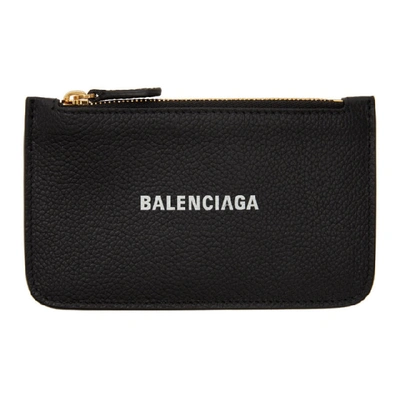 Shop Balenciaga Black Cash Zip Card Holder In 1090 Black
