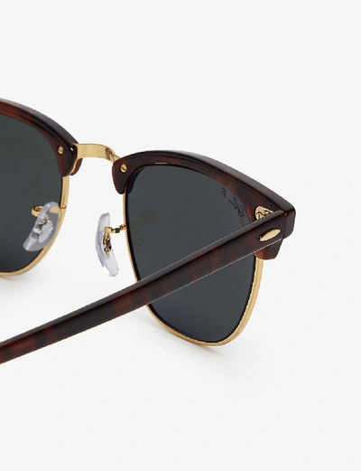 Ray Ban Womens Ray-ban Rb3016 49 Clubmaster Havana Square Sunglasses In Brown