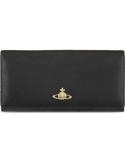 Shop Vivienne Westwood Logo-embellished Leather Wallet In Nero