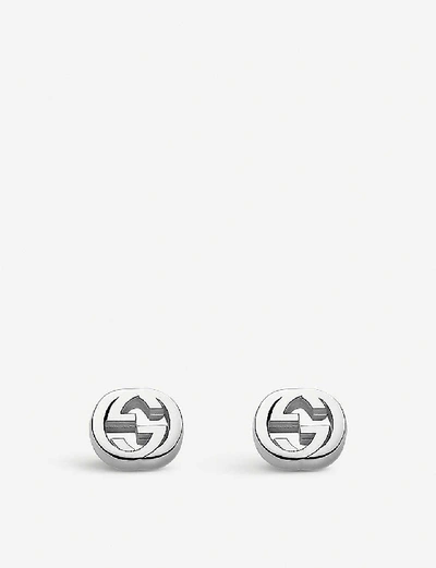 Shop Gucci Women's Silver Interlocking G Sterling Silver Stud Earrings