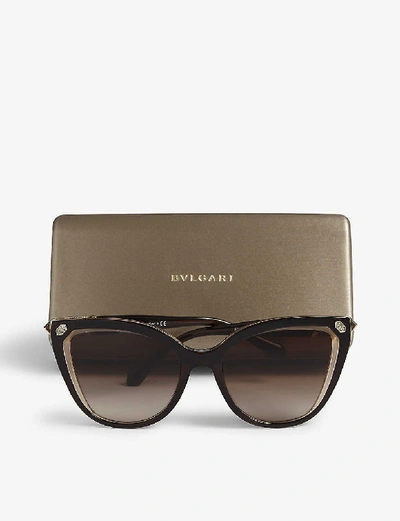 Shop Bvlgari Bv8212 Cat-eye-frame Sunglasses