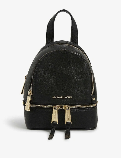 Shop Michael Michael Kors Rhea Extra-small Leather Backpack, Women's, Black