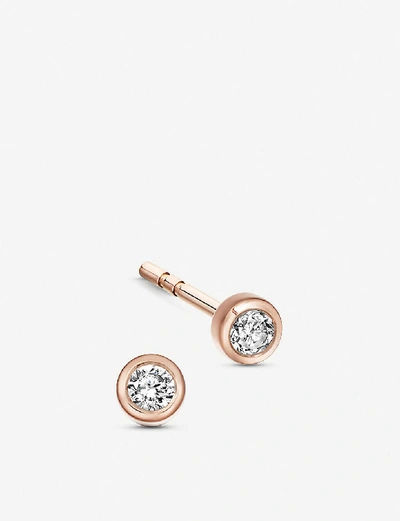 Shop Astley Clarke Icon Nova 14ct Rose-gold And Diamond Stud Earrings