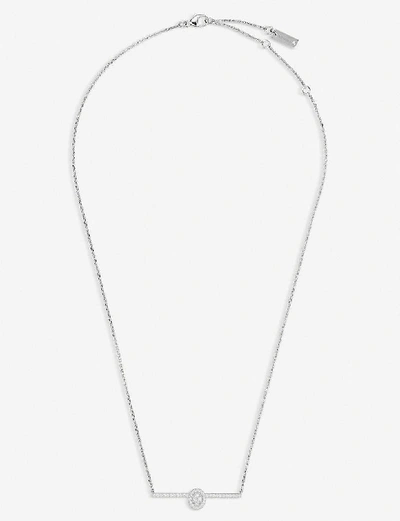 Shop Messika Glam'azone Pavé 18ct White-gold And Diamond Necklace