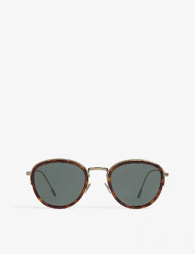 Emporio Armani Ar6068 Round-frame Sunglasses In Havana