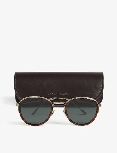 Emporio Armani Ar6068 Round-frame Sunglasses In Havana