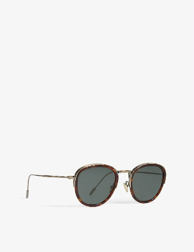 Emporio Armani Ar6068 Round-frame Sunglasses In Havana