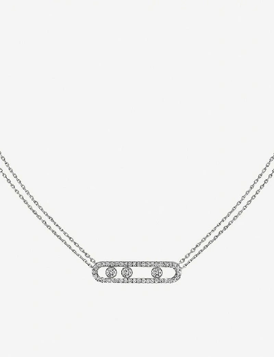 Shop Messika Womens White Move Pavé 18ct White-gold And Diamond Necklace