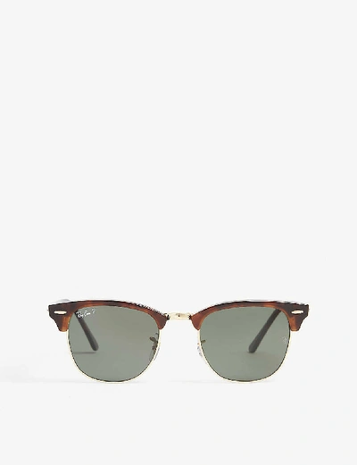 Shop Ray Ban Ray-ban Women's Havana Clubmaster Square-frame Sunglasses