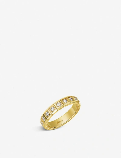 Shop Chopard Ice Cube Pure 18ct Yellow-gold And Diamond Ring In Yellow Gold
