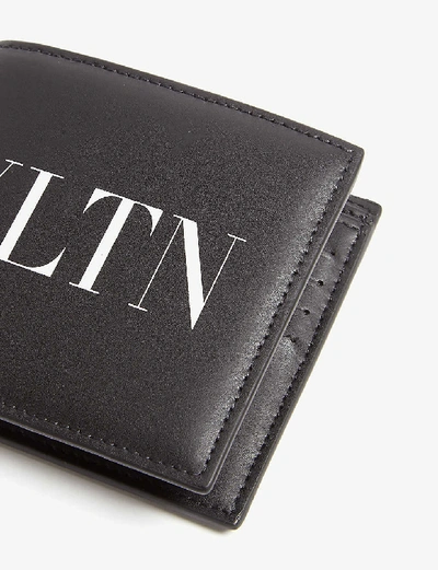 Shop Valentino Black Logo Billfold Wallet