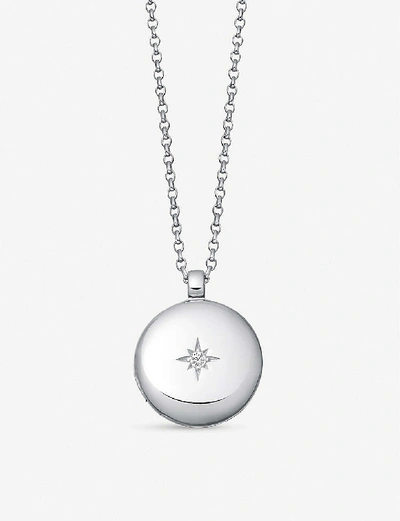 Astley Clarke White Sapphire And Sterling Silver Locket Necklace In Sterling Silver