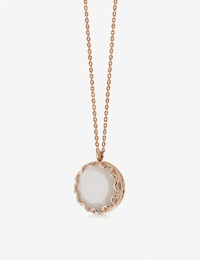 Shop Astley Clarke Paloma 18ct Rose-gold Plated Moonstone Locket Necklace