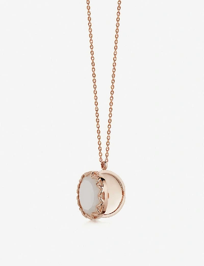 Shop Astley Clarke Paloma 18ct Rose-gold Plated Moonstone Locket Necklace