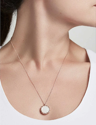 Shop Astley Clarke Paloma 18ct Rose-gold Plated Moonstone Locket Necklace