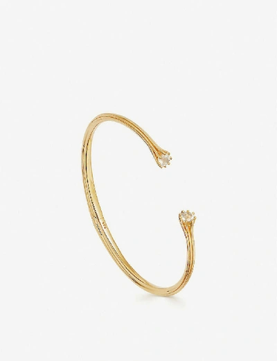 Shop Astley Clarke Linia 18ct Gold Plated And Moonstone Open Bracelet