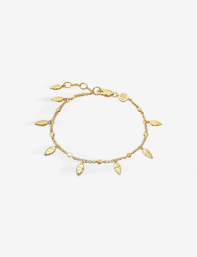 Shop Missoma Gold Leaf 18ct Yellow Gold-plated Vermeil Bracelet