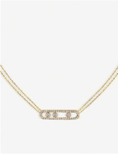 Shop Messika Women's Yellow Move Pavé 18ct Yellow-gold And Diamond Necklace