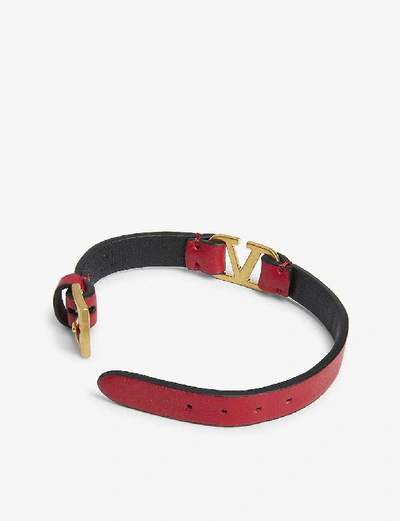 Shop Valentino Vlogo Bracelet In Rouge Pur