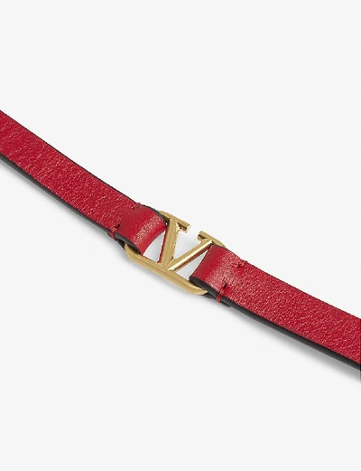 Shop Valentino Vlogo Bracelet In Rouge Pur