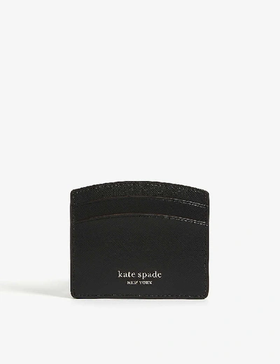 Shop Kate Spade Sylvia Leather Card Holder In Black