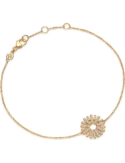 Shop Astley Clarke Rising Sun 14ct Yellow Gold And Diamond Bracelet