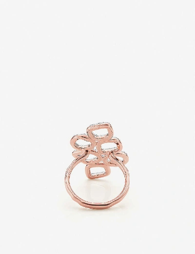 Shop Monica Vinader Riva Mini Cluster 18ct Rose-gold Vermeil Diamond Cocktail Ring In 18 Ct Rose Gold
