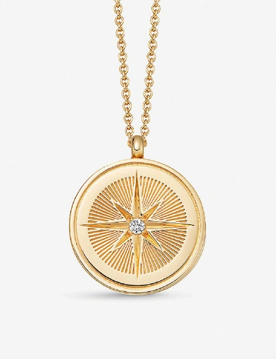 Astley Clarke Celestial Compass 18ct Yellow-gold Vermeil And Sapphire Necklace In Yellow Gold Vermeil