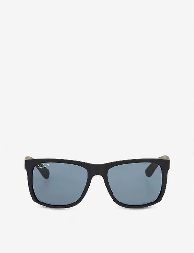 Ray Ban Ray-ban Mens Black Rb4165 Rectangle Sunglasses In Black
