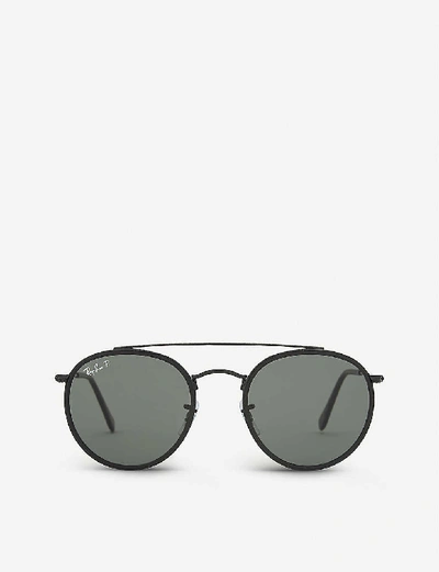 Ray Ban Rb3647 Round-frame Sunglasses In Black