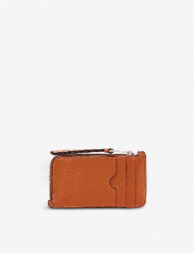 Shop Loewe Puzzle Zipped Leather Coin And Cardholder In Icy Pink/soft White