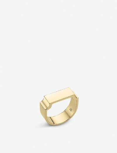 Shop Monica Vinader Women's Gold Signature Recycled 18ct Yellow Gold-plated Vermeil Sterling-silver Ring