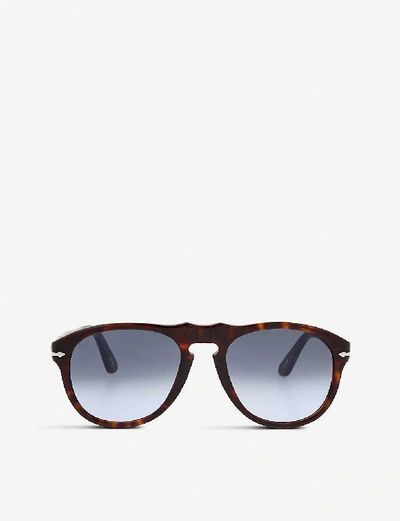 Persol Mens Havana Aviator Sunglasses In Havana