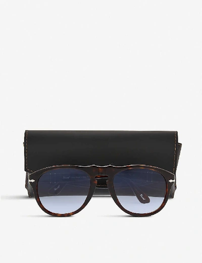Persol Mens Havana Aviator Sunglasses In Havana