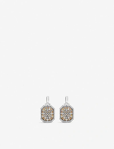 Thomas Sabo Compass 18ct Yellow Gold-plated Sterling-silver And Zirconia Pendant In Multicoloured