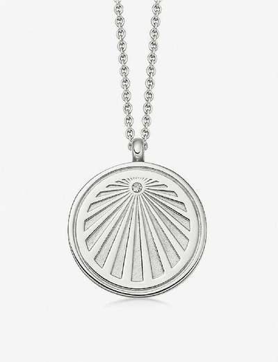 Shop Astley Clarke Womens Sterling Silver (silver) Celestial Compass Sterling Silver And Sapphire Necklac