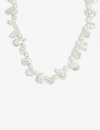 Shop Anissa Kermiche Shelley Pearl Gold-plated Necklace In White