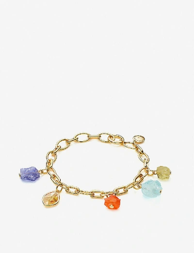 Shop Monica Vinader X Caroline Issa 18ct Gold-vermeil And Gemstone Bracelet