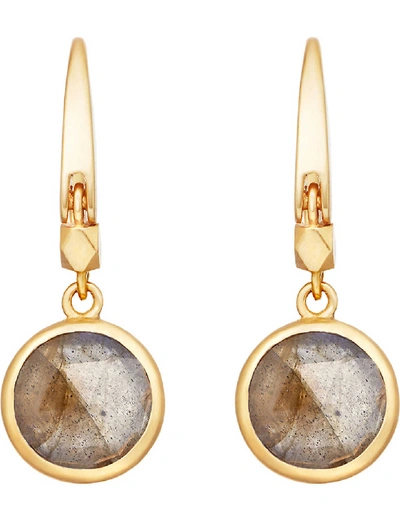 Shop Astley Clarke Womens Yellow Gold Stilla 18ct Gold-plated Labradorite Earrings