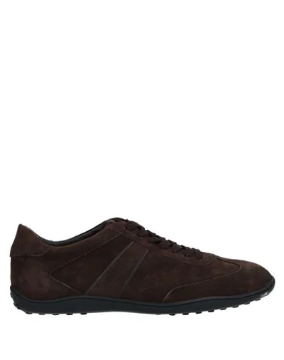 Shop Tod's Man Sneakers Dark Brown Size 7.5 Soft Leather