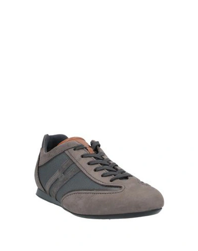 Shop Hogan Man Sneakers Khaki Size 7.5 Soft Leather, Polyester