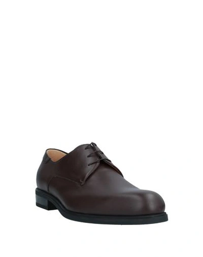 Shop A.testoni Lace-up Shoes In Dark Brown