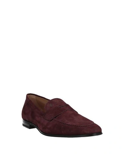 Tod's Man Loafers Plum Size 8 Leather In Purple