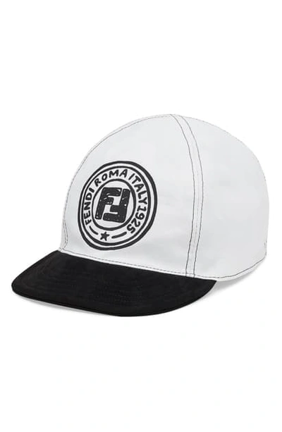Shop Fendi Stamp Reversible Baseball Cap In White Black
