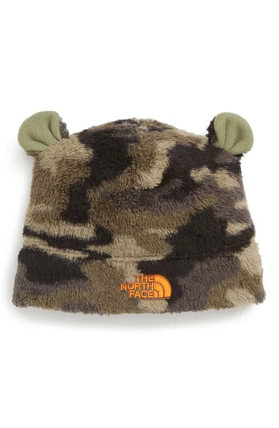 Shop The North Face Baby Bear Faux Fur Beanie In New Taupe Green Duck Camo