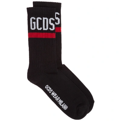 Shop Gcds Men's Socks Logo In Black