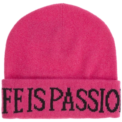 Shop Alberta Ferretti Women's Wool Beanie Hat  Life Is Passion Capsule Collection In Pink