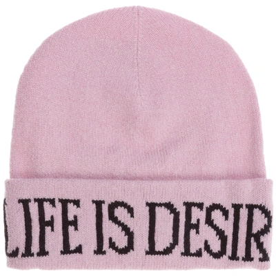 Shop Alberta Ferretti Women's Wool Beanie Hat  Life Is Desire Capsule Collection In Pink